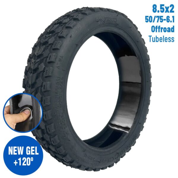 Pneu Offroad Tubeless 50/75-6.1(8.5x2) (com gel anti-furos) - Compatível com Xiaomi