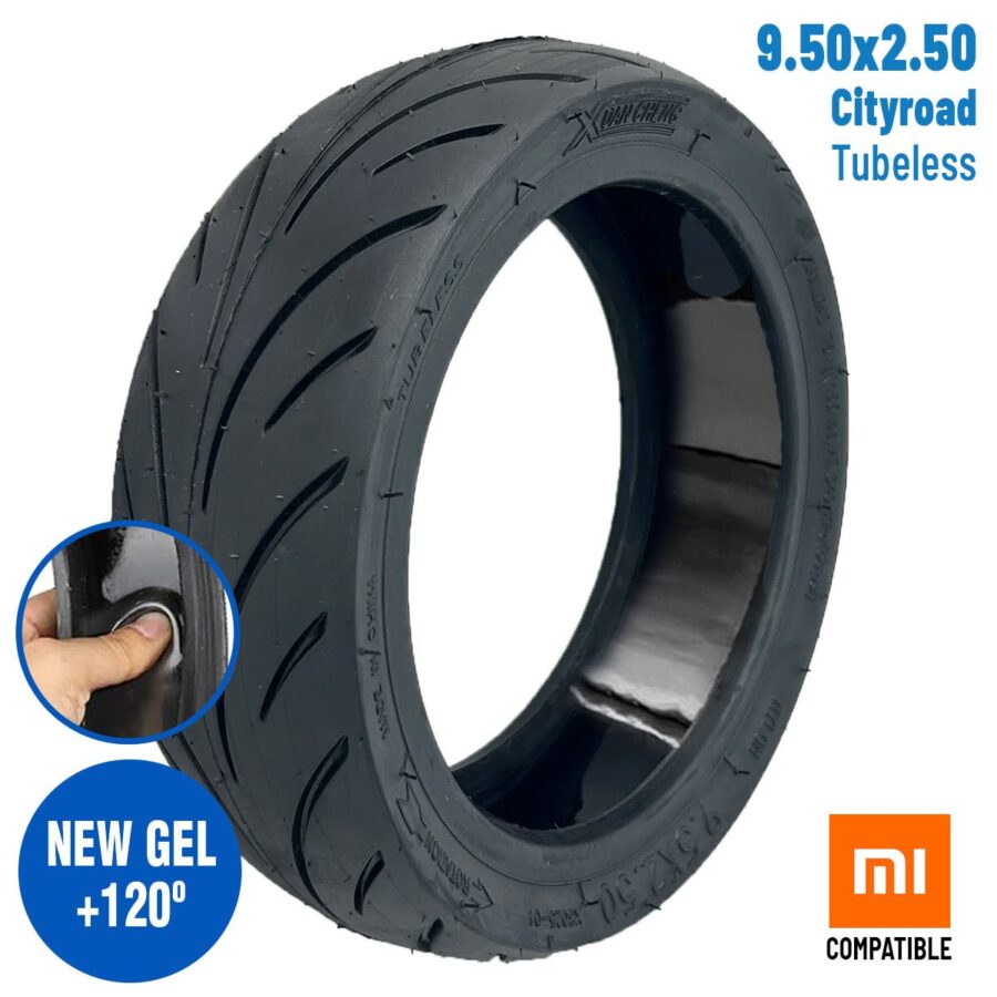 Pneu Tubeless 9,5x2,50 (com gel anti-furos) - Compatível Xiaomi