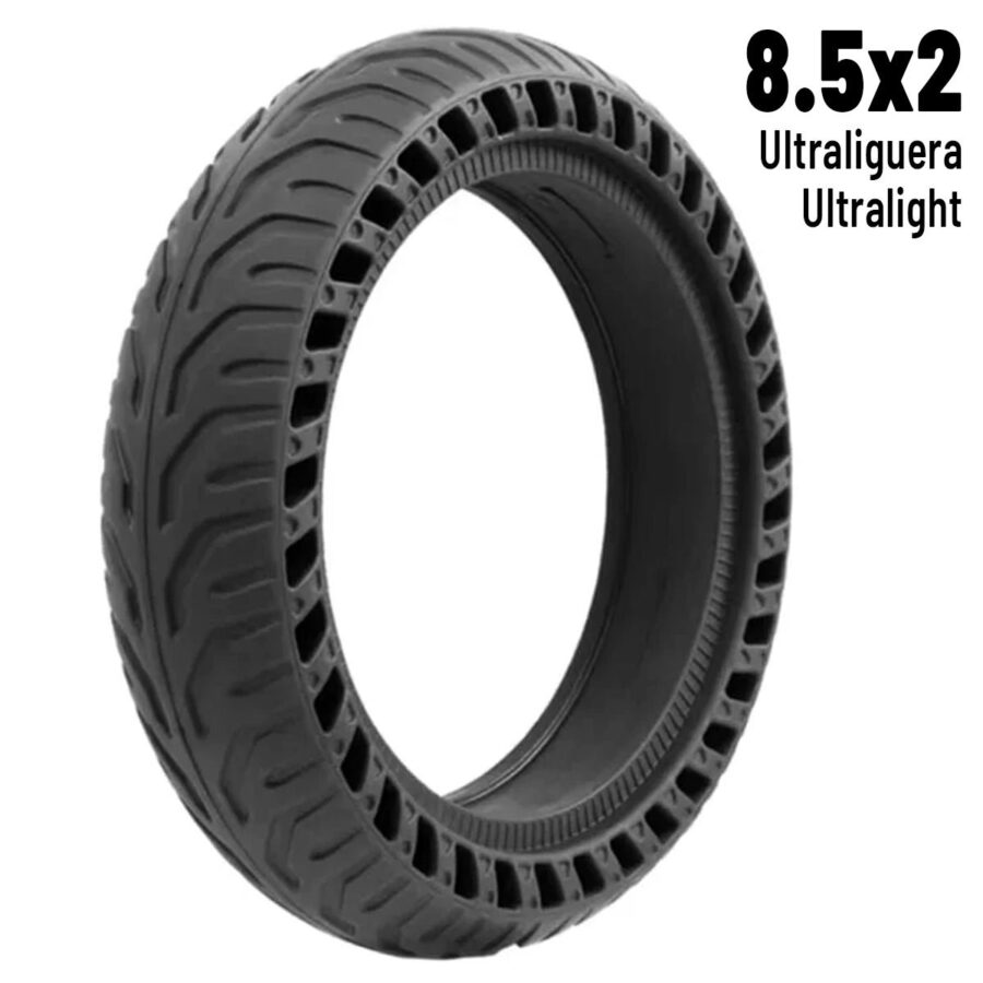 Roda sólida 8,5x2 perfurada PRETA para Xiaomi