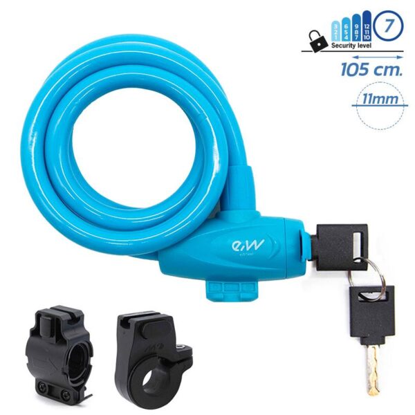 Cadeado com chave EWLK002 azul