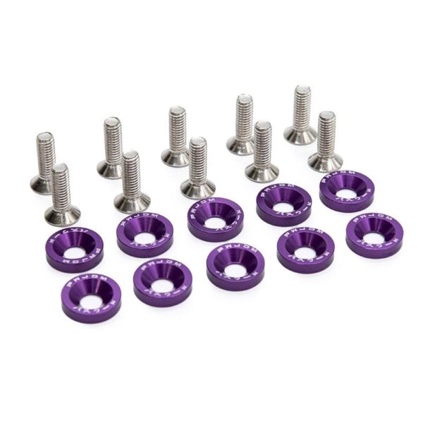 Anilha JDM roxa com parafusos M6x16 - 10 unidades
