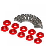Anilhas JDM vermelha com parafusos M6x16 - 10 unidades