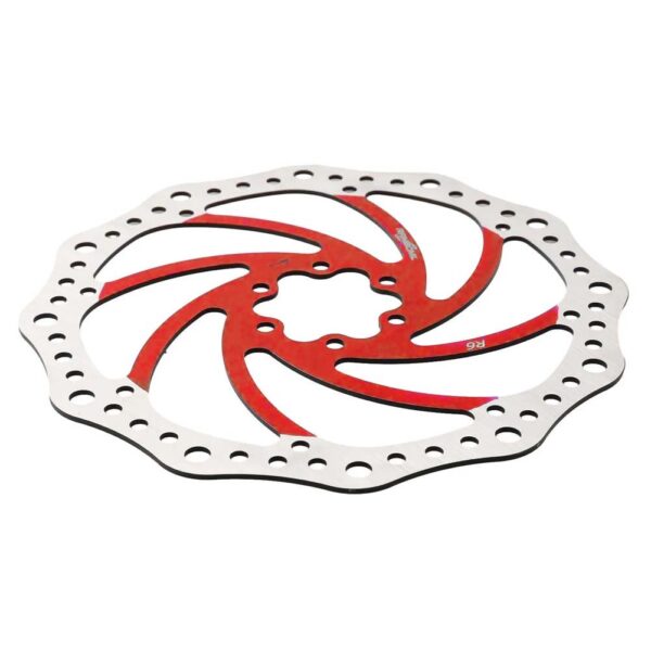 Disco travão 140mm vermelho - 6 furos (Trotinete Eletrica Smartgyro / Trotinete Eletrica Kugoo e similares)