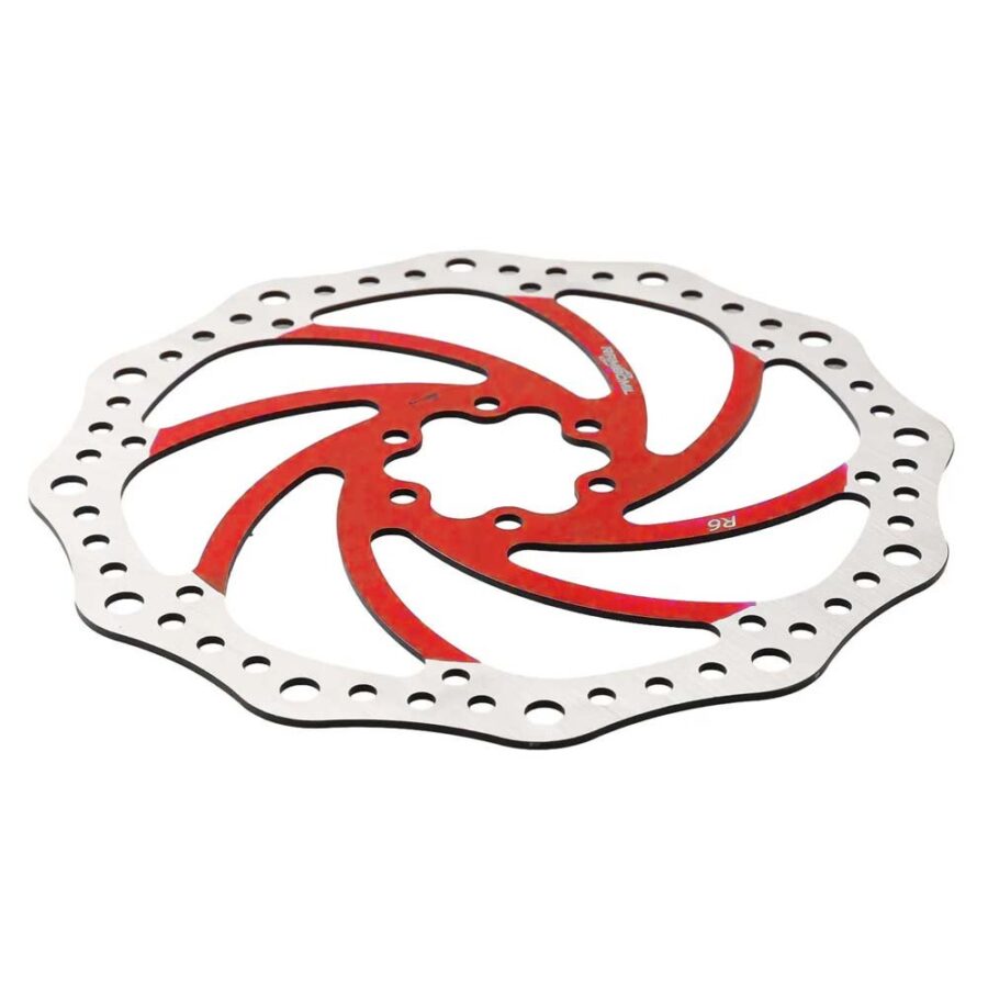 Disco travão 140mm vermelho - 6 furos (Trotinete Eletrica Smartgyro / Trotinete Eletrica Kugoo e similares)