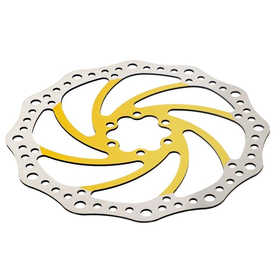 Disco travão 140mm amarelo - 6 furos (Trotinete Eletrica Smartgyro / Trotinete Eletrica Kugoo e similares)