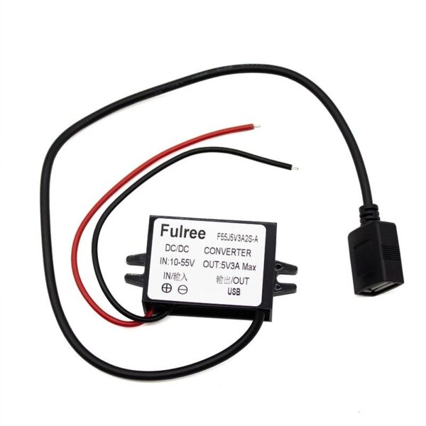 Conversor DC 11-55V 5V 3A com porta USB [Fulree]