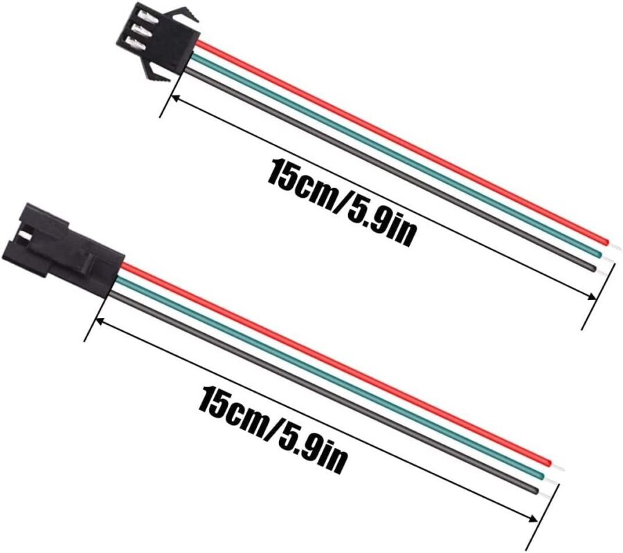 Conector SM 3 pinos cabo 22 AWG - 5M/5H (pacote 10 unidades)