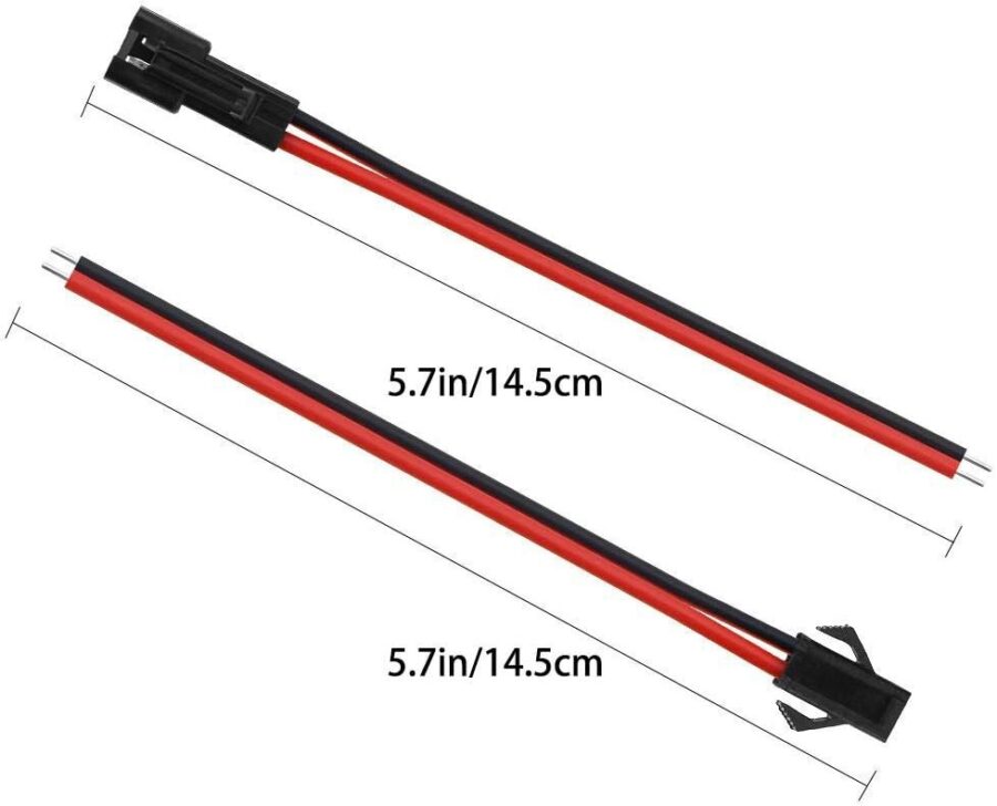 Conector SM 2 pinos cabo 22 AWG - 5M/5H (pacote 10 unidades)