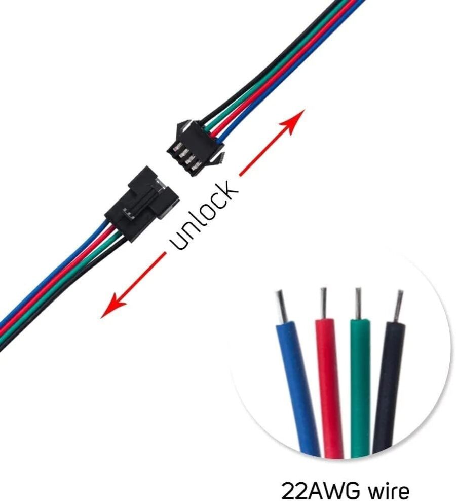Conector SM 4 pinos cabo 22 AWG - 5M/5H (pacote 10 unidades)