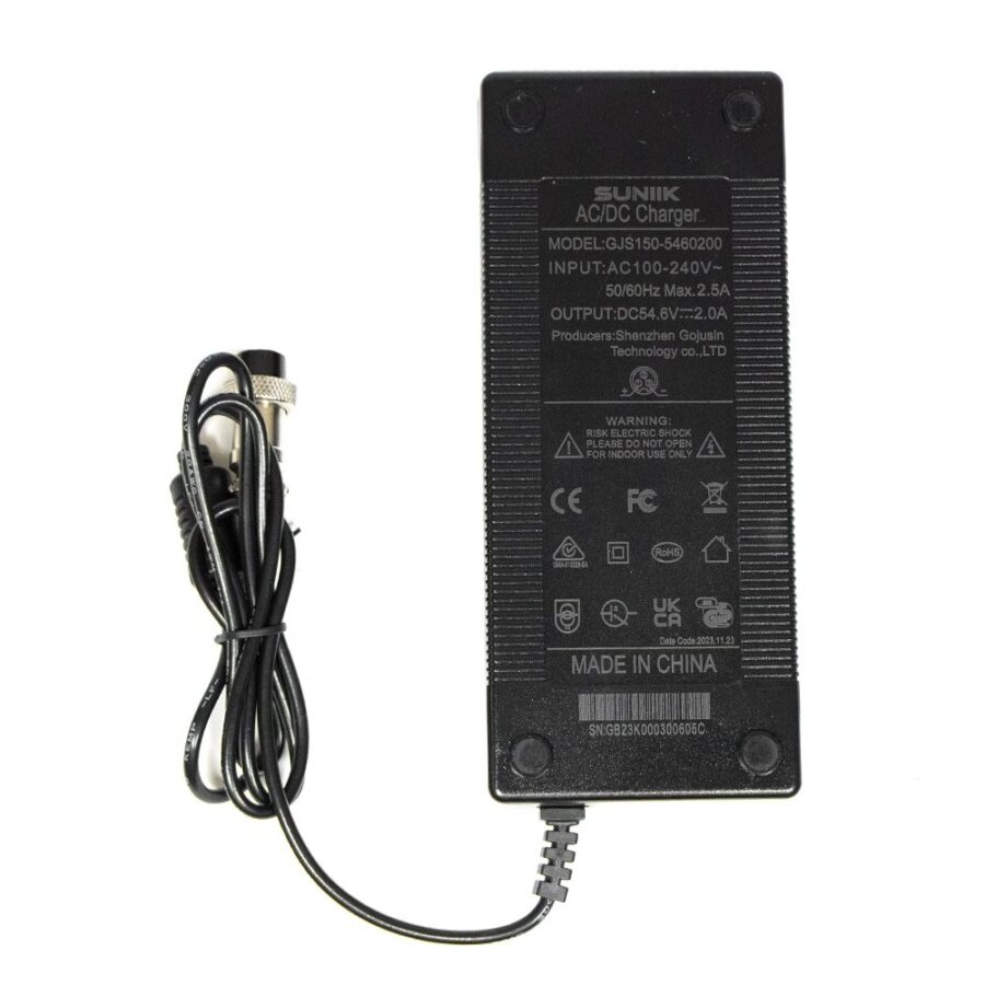 Carregador premium 54,6 V 2A (conector GX16 3 pinos)