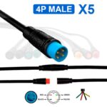 Conector à prova d'água 8mm 4 pinos - 5M