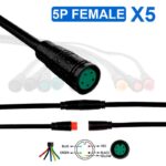 Conector à prova d'água 8mm 5 pinos - 5F