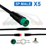 Conector à prova d'água 8mm 5 pinos - 5M