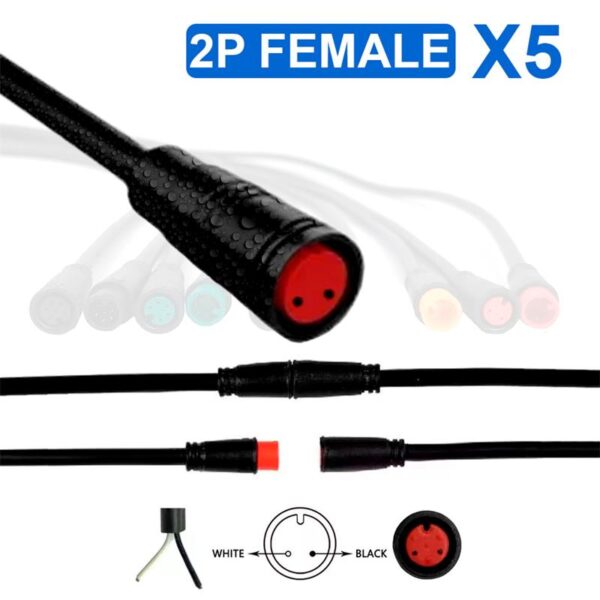 Conector à prova d'água 8mm 2 pinos - 5F