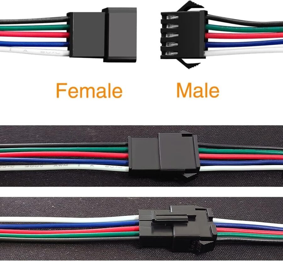 Conector SM 5 pinos cabo 22 AWG - 5M/5H (pacote 10 unidades)