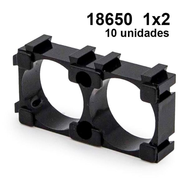 Suporte de bateria 18650 1x2 - 10 unidades
