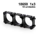 Suporte de bateria 18650 1x3 - 10 unidades