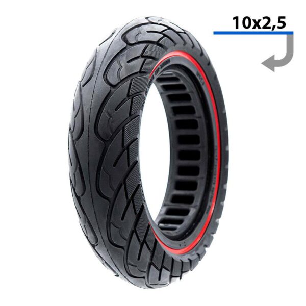 Roda sólida ultraleve 10x2.5-6.1/B34 - linha vermelha [Nedong]