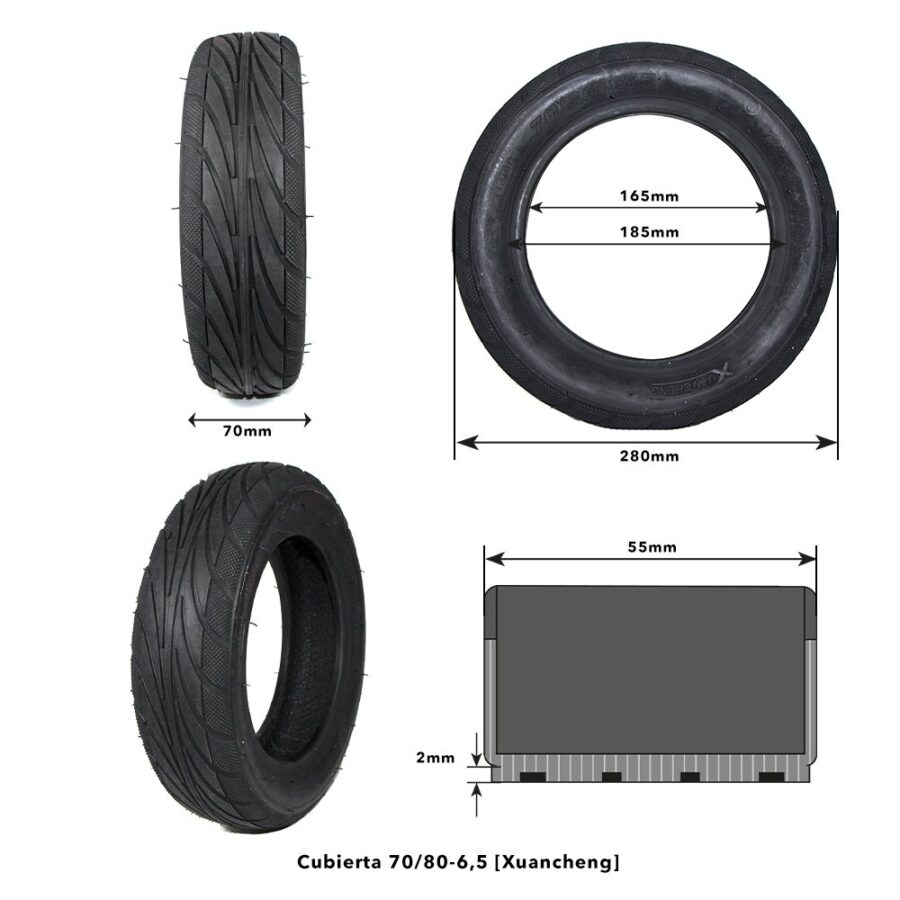 Pneu 70/80-6.5 Sem Câmara