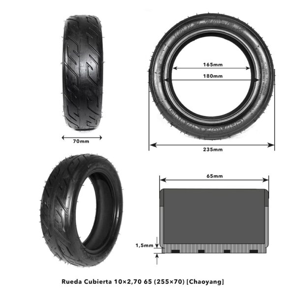 Pneu 10x2,70 6,5 (255x70)