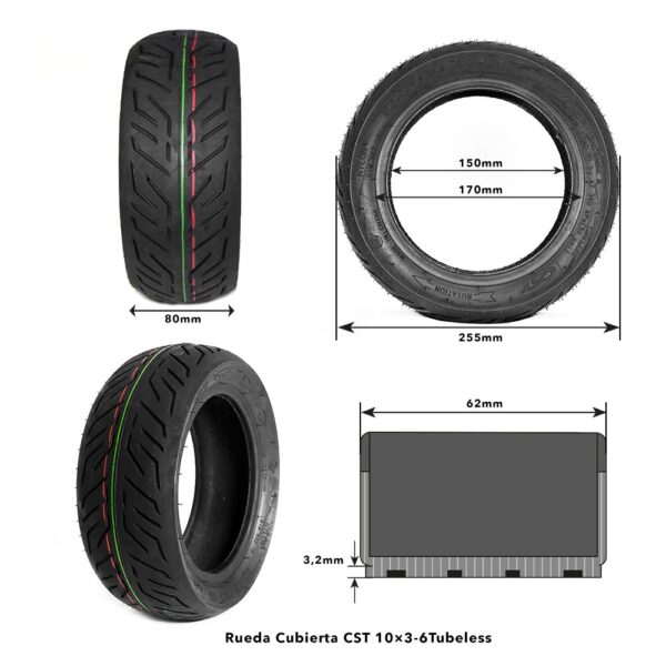 Pneu pneu Tubeless CST 10x3-6