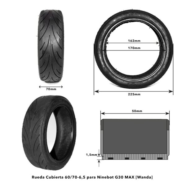 Pneu 60/70-6,5 Trotinete Eletrica Ninebot G30 MAX