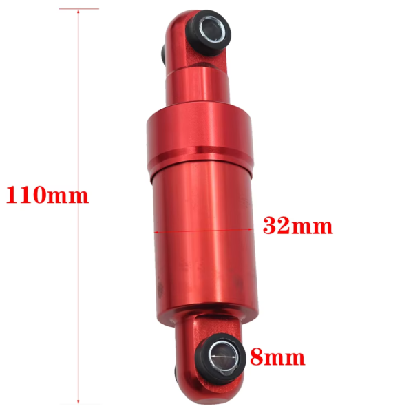 Cilindro mola amortecera Trotinete Eletrica elétrica 120mm VERMELHO (Pacote 2 unidades)