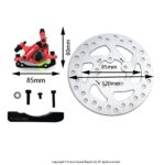 Kit Pinça Travão + Disco 120mm + Suporte XTECH XIAOMI M365 / ESSENTIAL / 1S / PRO / PRO 2 - Vermelho