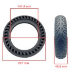 Pneu 8.5x2 furos PRETA Xiaomi Maciço Trotinete Eletrica