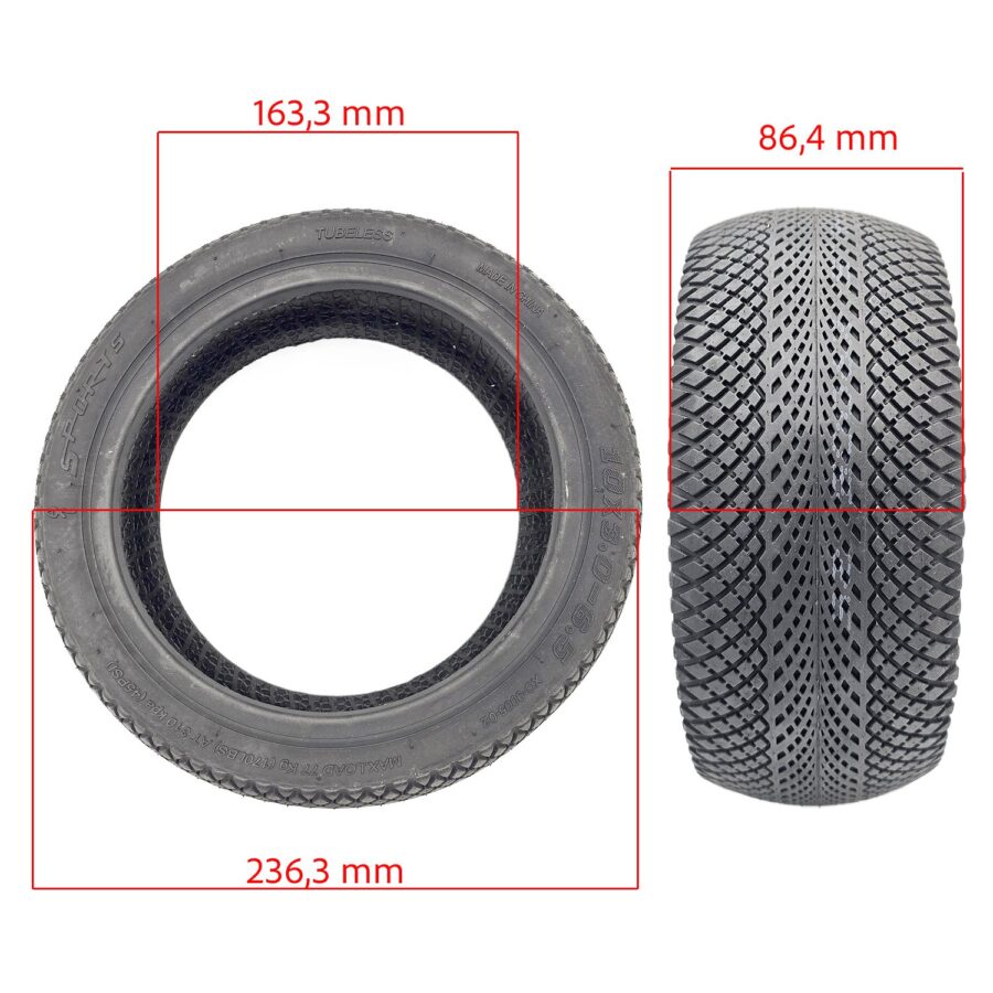 Pneu Tubeless 10x3.0-6.5 (SNAKE) -  Trotinete Eletrica Smartgyro