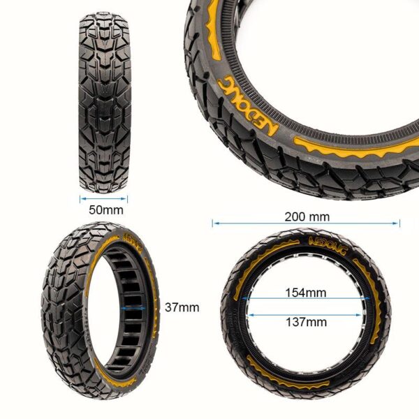 Pneu Maciço ultraleve offroad 8,5x2-6,1/B34 - amarelo [Nedong]