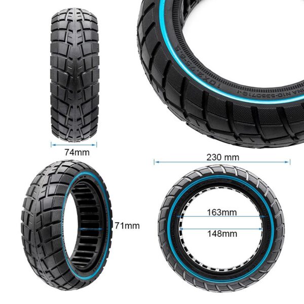 Pneu Maciço ultraleve offroad 10x2,75-6,5/B55 - linha azul