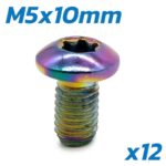 Parafuso multicolorido M5x10 para discos de Travão - 12 peças