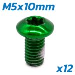 Parafuso verde M5x10 para discos de Travão - 12 peças