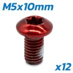 Parafuso vermelho M5x10 para discos de Travão - 12 peças