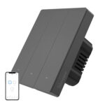 Interruptor de parede WiFi inteligente SONOFF M5-3C-80 (3 canais, para moldura, grafite)