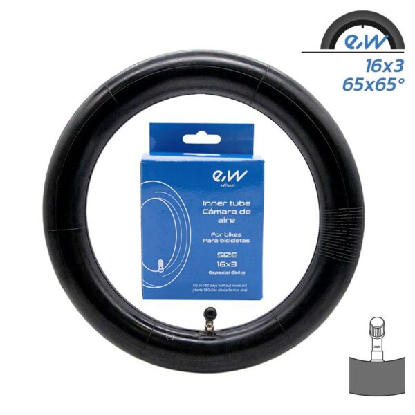 Tubo interno Ewheel 16x3 - válvula curva CR202 EBIKE SPECIAL