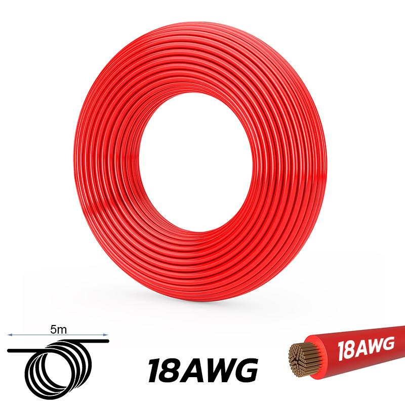 Cabo vermelho 18 AWG - 5M