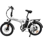 Bicicleta elétrica dobrável Sirio branca 20" com freios a disco