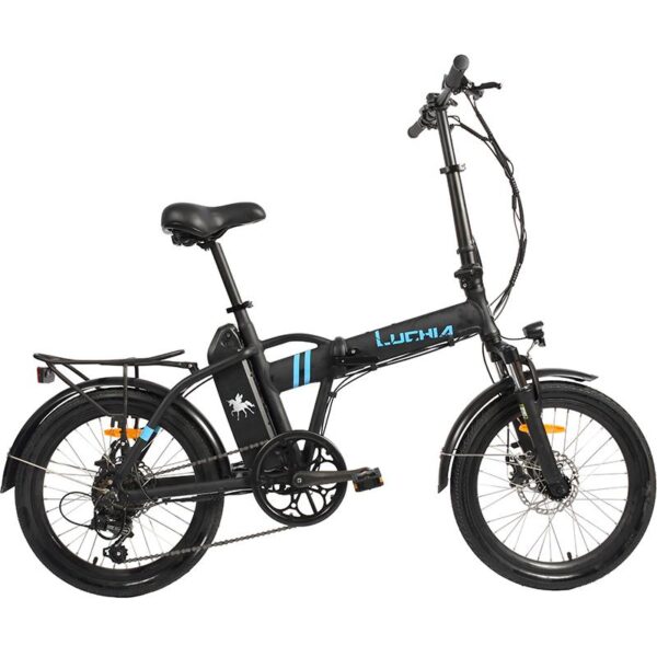 Bicicleta elétrica dobrável Sirio preta 20" com freios a disco
