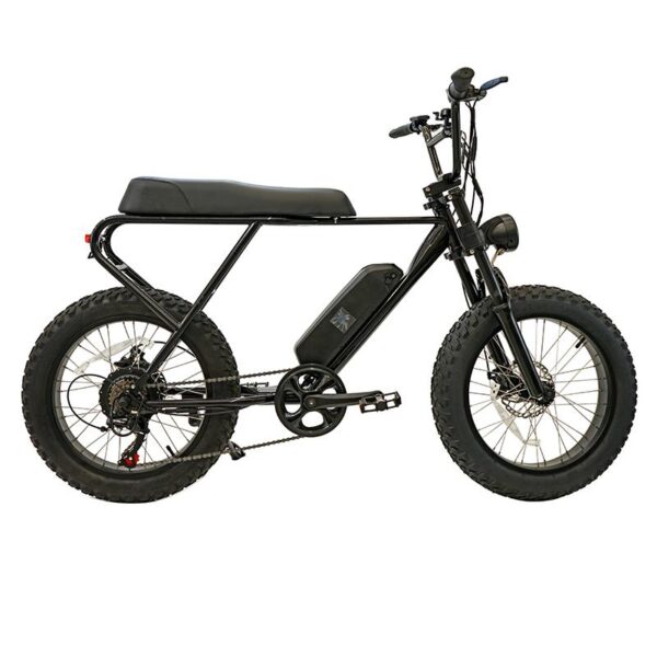 Fat elétrica ebike M20X preta 20" com freios a disco