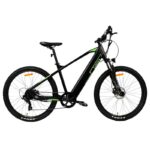 Bicicleta elétrica MTB verde Spica 27,5" com freios hidráulicos
