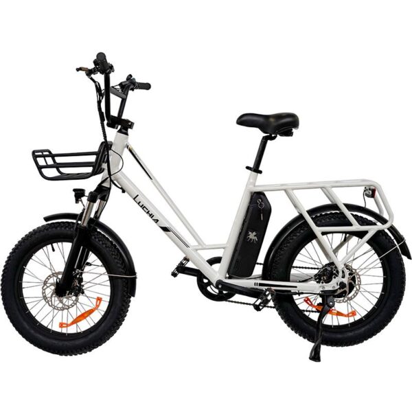 Ebike elétrica Taurus branca de 20" com freios a disco