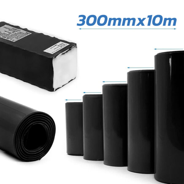 Tubo termorretrátil preto 300m 10M