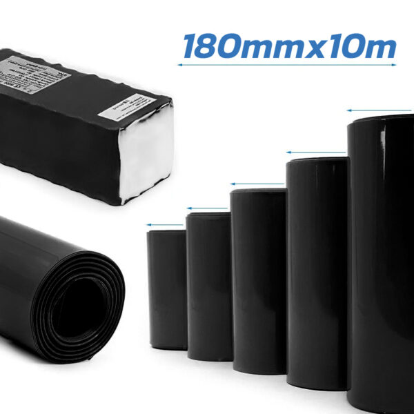 Tubo termorretrátil preto 180m 10M