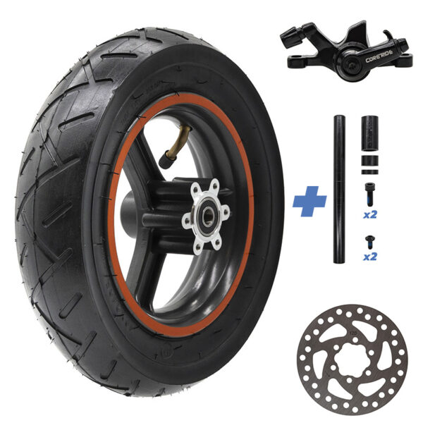 Jante + Pneu 10x2.125 + Pinça Travão + Disco Travao Trotinete Eletrica Navee N20 N40