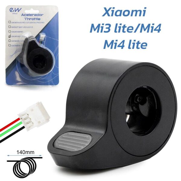 Acelerador preto para Mi3 lite Trotinete Eletrica Trotinete Eletrica Xiaomi Mi 4 Trotinete Eletrica Trotinete Eletrica Xiaomi Mi 4 lite (1ª geração) - Conector JST ZH