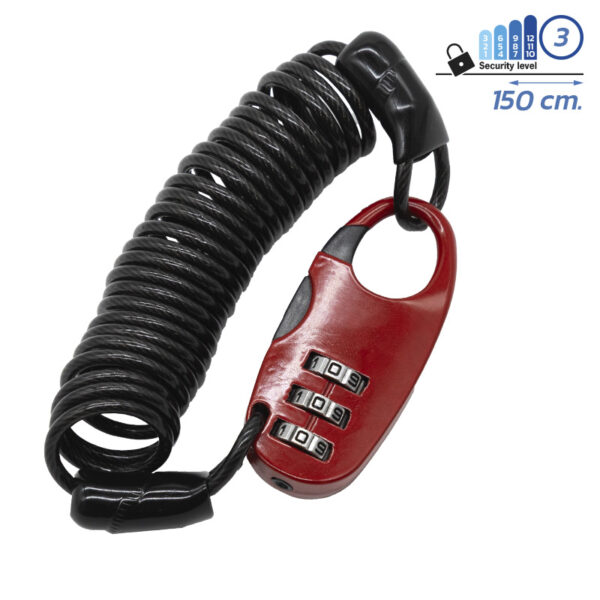 Cadeado de cabo LCK-035 com senha - 1,5 m