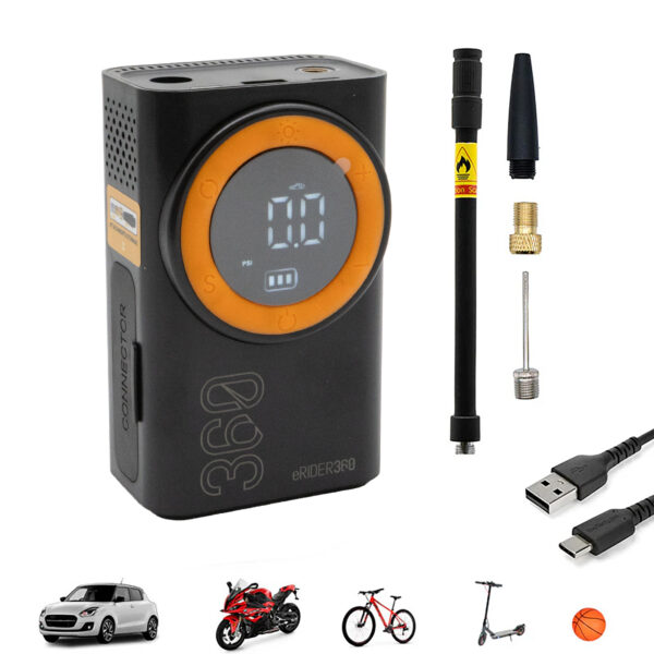 Inflador elétrico portátil AIR-008 com função de bateria externa