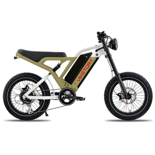 Bicicleta elétrica COMMANDO FATBIKE marrom militar